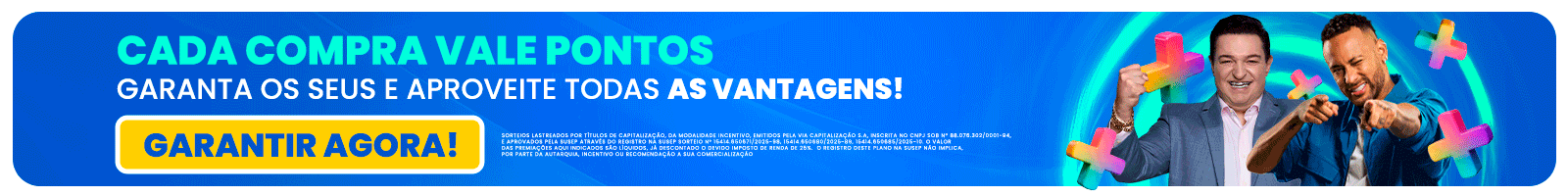 Cada compra vale pontos